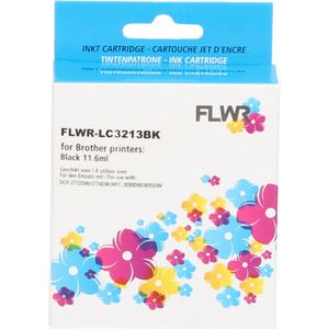 FLWR Brother LC-3211 zwart (FLWR-LC3211BK) - Inktcartridge - Huismerk (compatible)