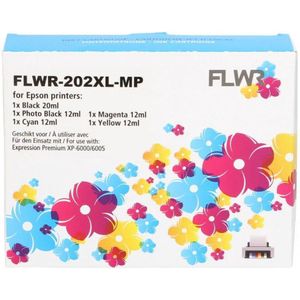 FLWR - Inktcartridge / 202XL / 5-pack Zwart en Kleur - Geschikt Voor Epson