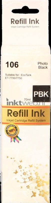 Huismerk - Epson 106 Ecotank - Inktcartridge - Zwart - Compatibel