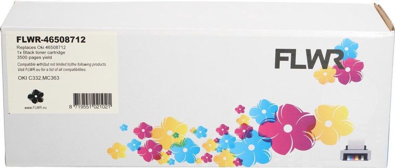 FLWR Oki C332 / MC363 zwart (FLWR-46508712) - Toners - Huismerk (compatible)