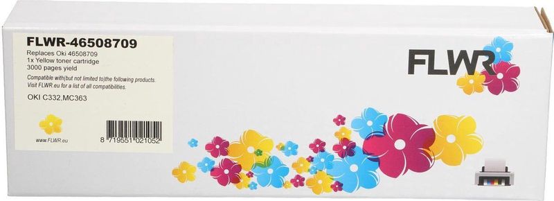 FLWR Oki C332 / MC363 geel (FLWR-46508709) - Toners - Huismerk (compatible)