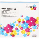 FLWR - CLI-581XXL Multipack - Inktcartridge - Zwart en Kleur - Compatible XXL