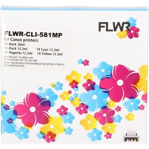 FLWR - CLI-581XXL Multipack - Inktcartridge - Zwart en Kleur - Compatible XXL
