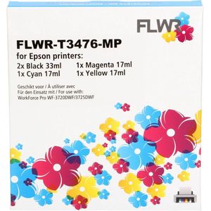 FLWR - Inktcartridge / 34 / Zwart & Kleur 5-pack - Geschikt voor Epson
