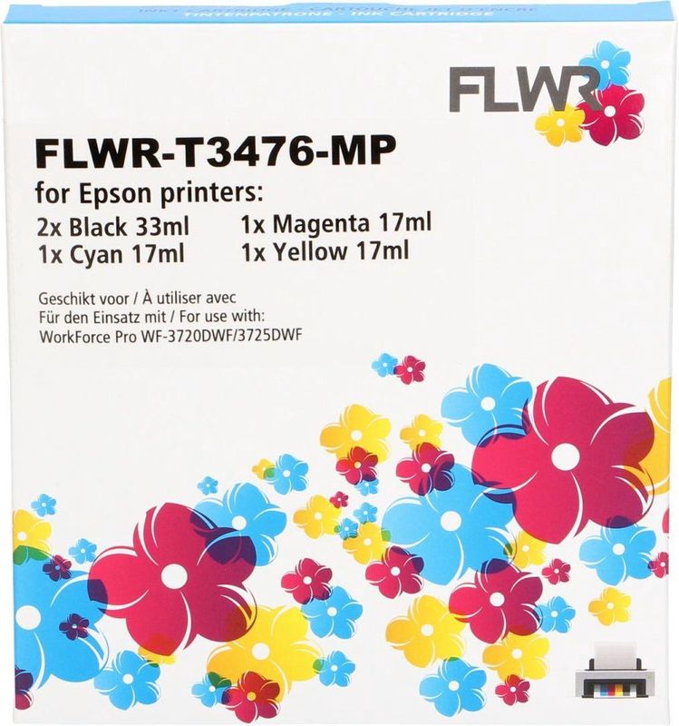 FLWR - Epson 34XL Multipack - Inktcartridge - Zwart en Kleur - Huismerk