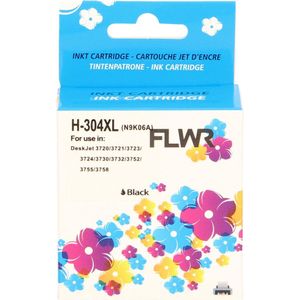 FLWR - Inktcartridge / 304XL / Zwart - Geschikt Voor HP