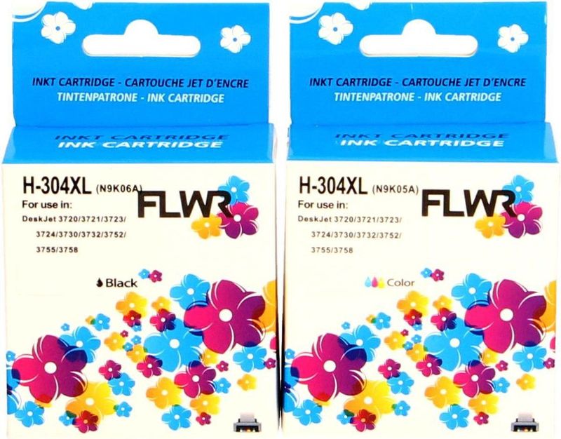 FLWR Inktcartridge - 304XL - 2-pack - Zwart en Kleur