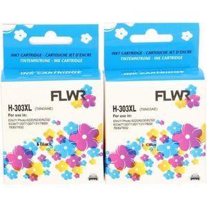 FLWR - Inktcartridges / 303XL / 2-pack Zwart & Kleur - Geschikt voor HP