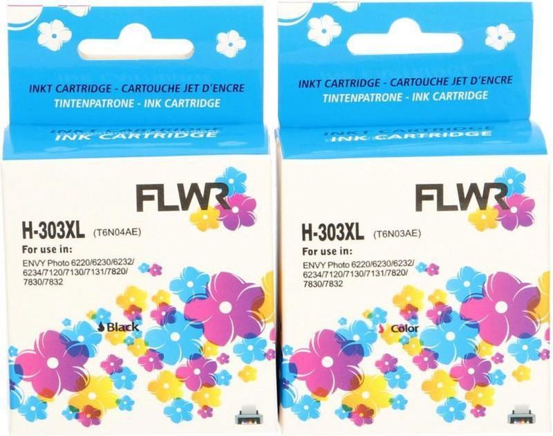 FLWR - HP 303XL Multipack - Inktcartridge - Zwart en Kleur - Huismerk