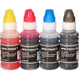 FLWR - T664 Multipack - Inktcartridge - Zwart en Kleur - 4 Cartridges - 70 ml