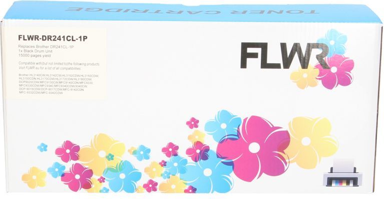 FLWR Brother DR-241 zwart en kleur (FLWR-DR241CL-1P) - Drum - Huismerk (compatible)