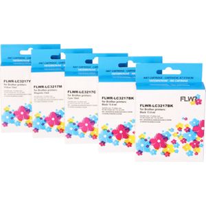 FLWR - Inktcartridge / Brother LC-3217 5-pack Zwart & Kleur