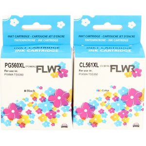 FLWR - PG-560XL / CL-561XL - Inktcartridge - Zwart en Kleur - Huismerk