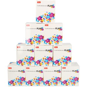 FLWR Zebra 10-pack verzendetiketten rood (FLWR-102-150-25-Red-10PACK) - Labels - Huismerk (compatible)