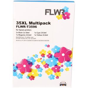 FLWR - Cartridges / Epson 35XL Multipack / zwart en kleur / Geschikt voor Epson