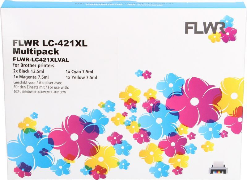 FLWR - LC-421XL Multipack - Inktcartridge - Zwart en Kleur - Huismerk - 5 Cartridges