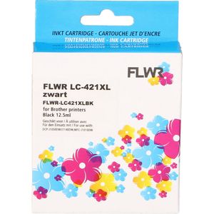 FLWR - LC-421XL - Inktcartridge - Zwart - Huismerk (compatible) - Tot 500 Pagina's