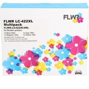 FLWR - LC-422XL Multipack - Inktcartridge - Zwart en Kleur - Huismerk - 5 Cartridges