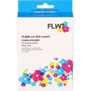 FLWR - Brother LC-424 - Inktcartridge - Zwart - Huismerk (compatible)