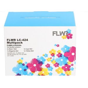 FLWR - Cartridges / Brother LC-424 Multipack / zwart en kleur / Geschikt voor Brother