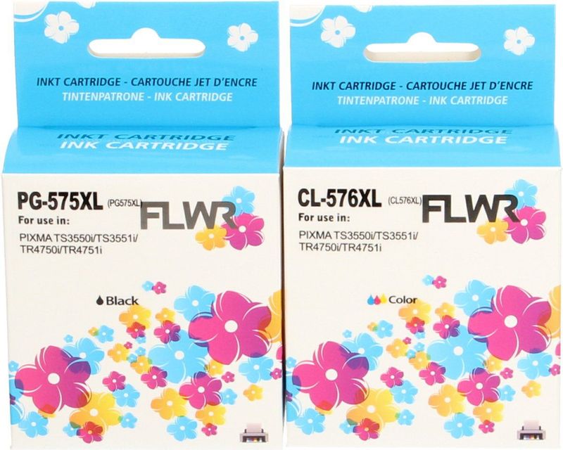FLWR Canon PG-575XL/CL-576XL Multipack zwart en kleur (FLWR-5437C006) - Inktcartridge - Huismerk (remanufactured)