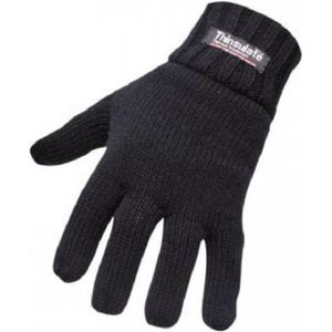 Thinsulate gebreide handschoen - dames - zwart - maat L