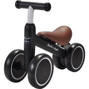 Bandits & Angels Loopfiets Little Starter Zwart vanaf 1 Jaar voor Jongens en Meisjes - Metaal - Zwarte Loop Fiets - Compact en Veilig voor Binnen en Buiten