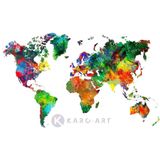Afbeelding op acrylglas - Wereldkaart in kleuren, multikleur