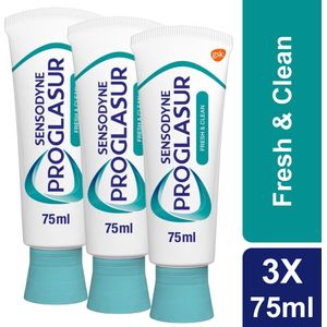 Sensodyne - Tandpasta - Proglasur Fresh & Clean Multi-Action - 75ml - 3 Stuks - Voordeelverpakking