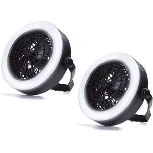 Benson Ventilator met LED Verlichting - 2 Stuks - Met Haak Om Te Bevestigen Aan Plafond Of Tent