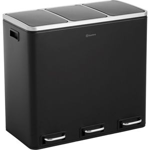 Homra Sparq Prullenbak - Vuilnisbak - RVS - 54 Liter - 3 Compartimenten