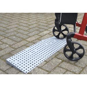 Drempelhulp Buiten - 2-Zijdig Oprijbare Drempelplaat Links - 5,6 cm (H) x 75 cm (B) - Oprijplaat