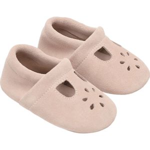 Meisjes babyslofjes bloem wit zilver