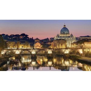 Sellaio® - Schilderen op Nummer Volwassenen - Hobby en creatief volwassenen - 40x50 cm - Vaticaanstad - Rome - Paint by Number - Hobby Pakket - Met 3 kwasten - Zonder lijst - Met ophanghaakjes
