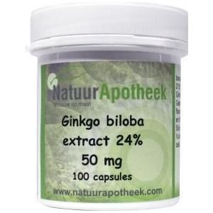 Natuurapotheek Ginkgo biloba 24% 50 mg 100 capsules