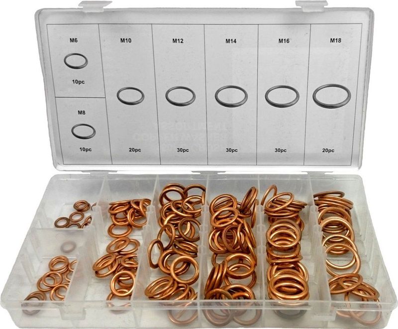 Weber Tools - FD2011 - Gevulde Koperen Ringen - 150-delig - Asbestvrij