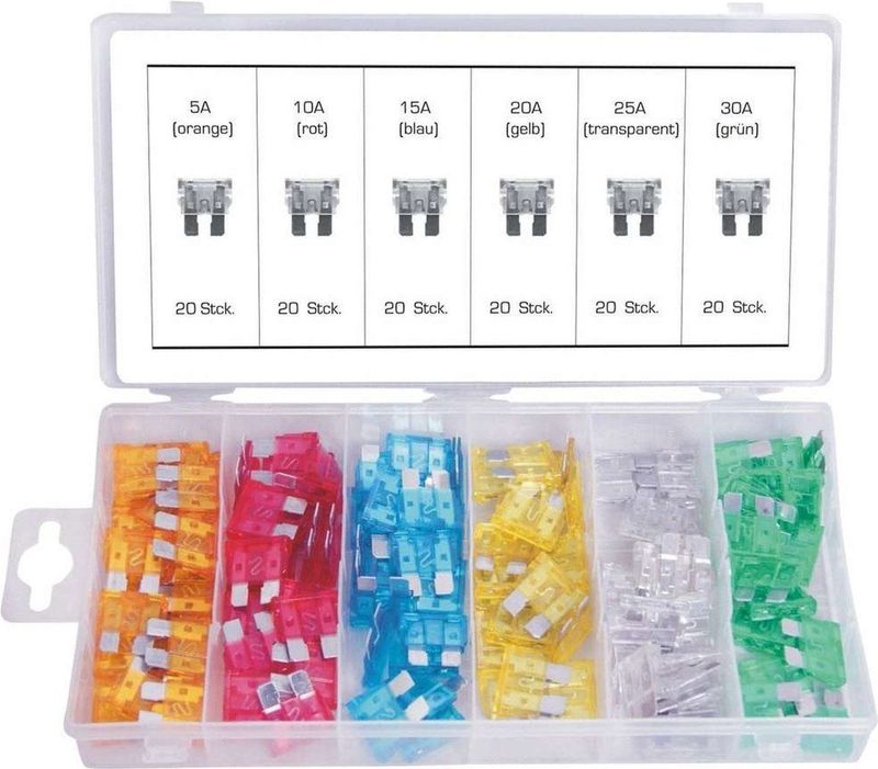 Weber Tools - Zekeringen - 120 pcs - Diverse Soorten Standaard SteekZekeringen