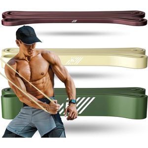 FX FFEXS Fitness Weerstandsbanden Set van 3 - Resistance Band Heavy/Medium/Light - Fitness Elastiek - Sport Elastiek Banden - Fitness Band - Pull Up Band - Extra Sterk - Inclusief 2 Jaar Garantie