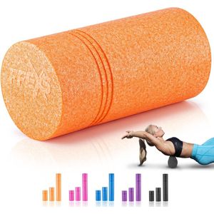 FFEXS Foam Roller - Therapie & Massage voor rug benen kuiten billen dijen - Perfecte zelfmassage voor sport fitness [Hard] - 30 CM - Oranje