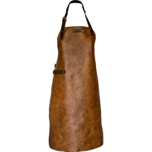 Xapron luxe leren (BBQ) schort Atlanta - kleur Ranche (lichtbruin)