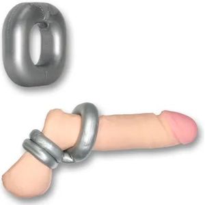 Boner Kit - Cockring met Ballstretcher ringen - Grijs