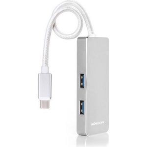 USB 3.1 Type C naar 2x USB 3.0 HUB / USB-C Port / Met reversible Connector voor MacBook 12 inch / Zilver