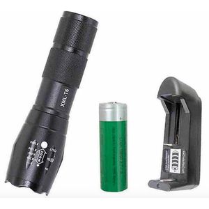LED zaklamp torch 18650 zoom waterproof XM-L T6 3800LM 5 Zoomable / 3.7V accu