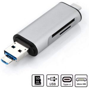 USB-C Type C/USB 3.0/Micro USB/OTG TF SD MS kaart lezer voor Macbook 12 inch