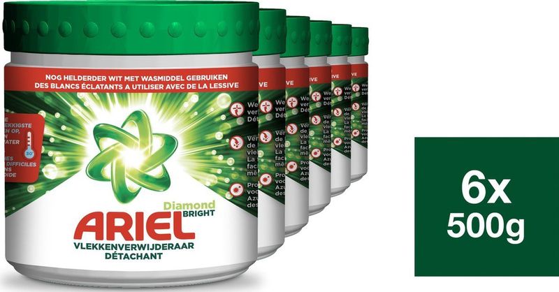 6x Ariel Vlekverwijderaar Diamond Bright Witte Was 500 gr
