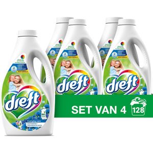 4x Dreft Vloeibaar Wasmiddel Ochtendfris 32 Wasbeurten 1,6 liter