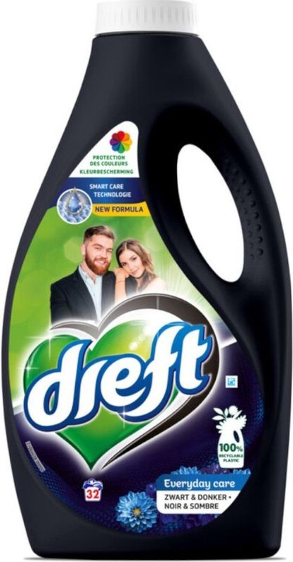 Dreft Vloeibaar Wasmiddel Zwart & Donker 32 Wasbeurten 1,6 liter