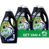 4x Dreft Vloeibaar Wasmiddel Zwart & Donker 32 Wasbeurten 1,6 liter