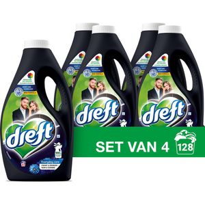 4x Dreft Vloeibaar Wasmiddel Zwart & Donker 32 Wasbeurten 1,6 liter