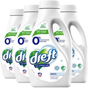 Dreft - Vloeibaar Wasmiddel - Witte Was - 19 Wasbeurten - Parfumvrij